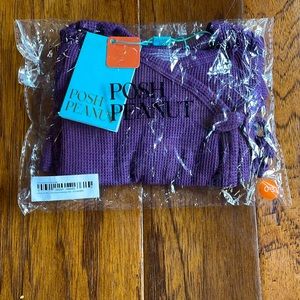 Posh peanut plum waffle kimono set